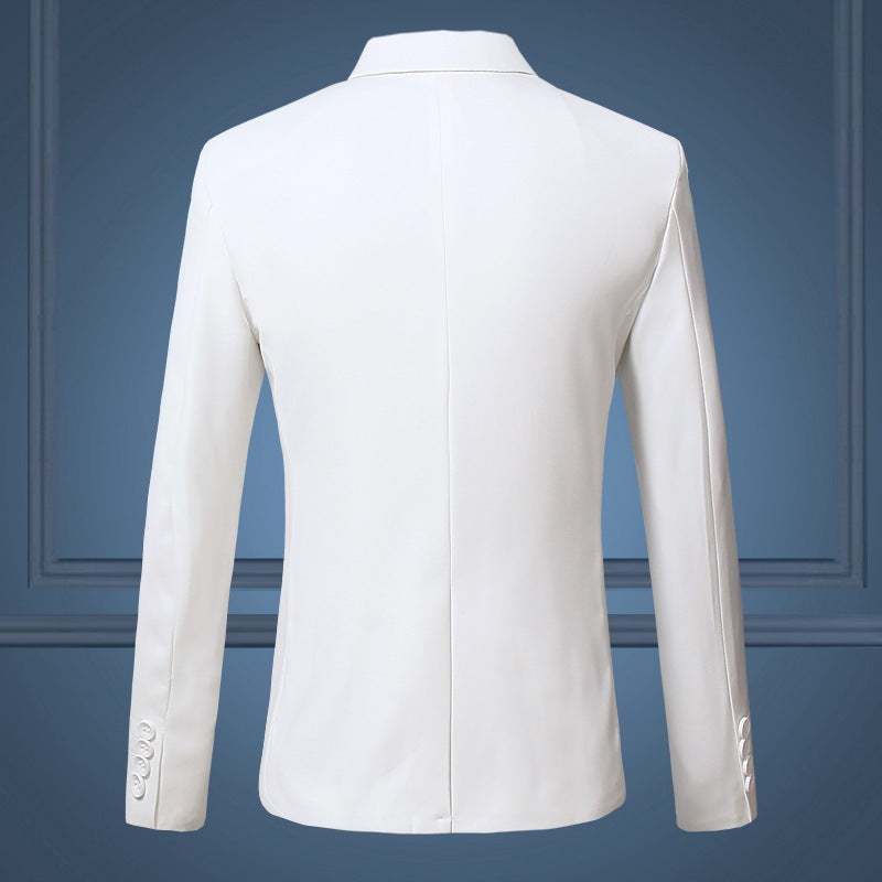 Spring And Autumn Solid Color Casual One Button Men's Small Suit